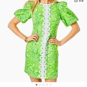 Lilly Pulitzer Lime Green Floral Mini Dress